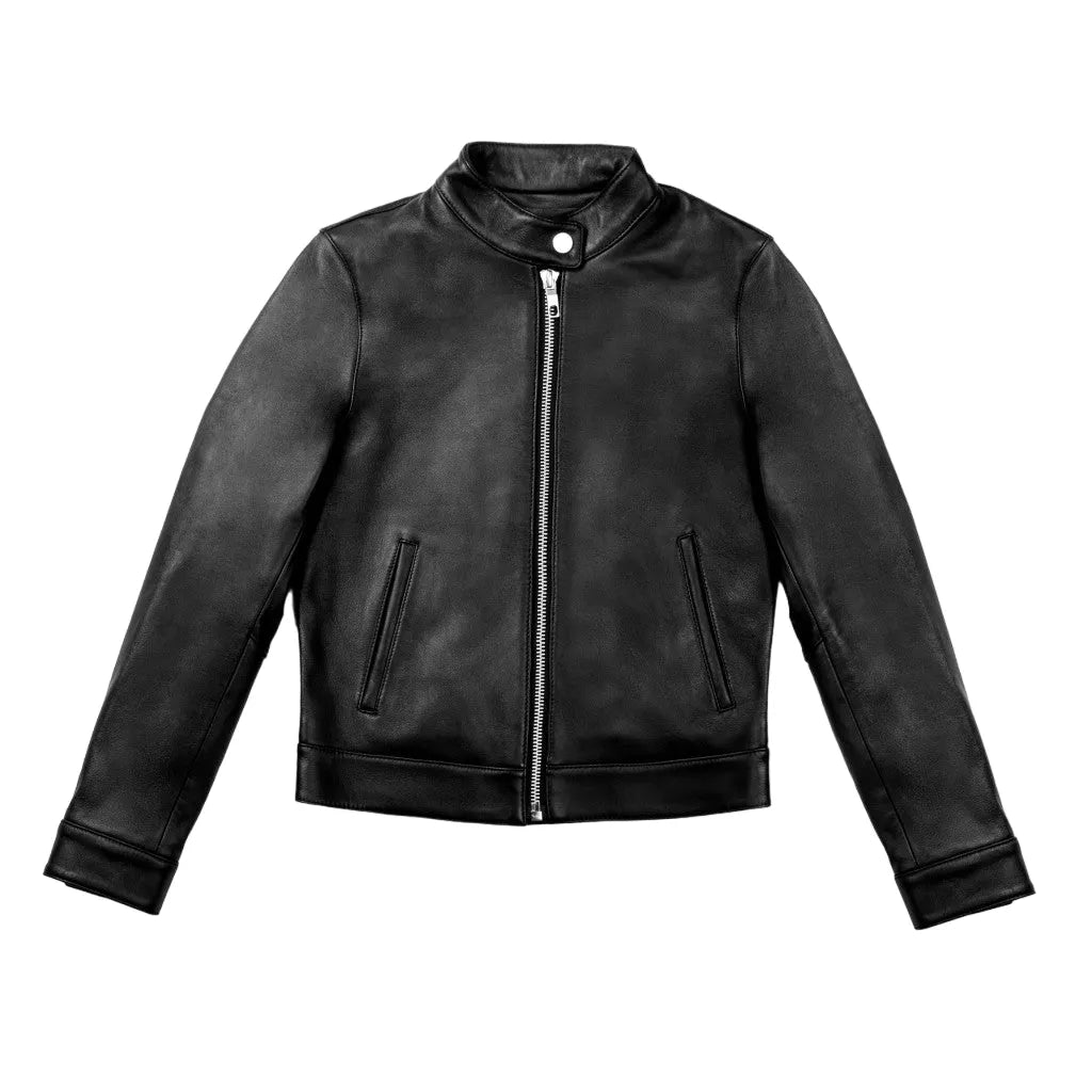 Womens-Black-Cafe-Racer-Leather-Jacket-Back