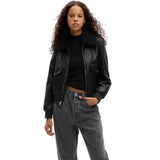 Womens-Black-Faux-Leather-Flight-Jacket