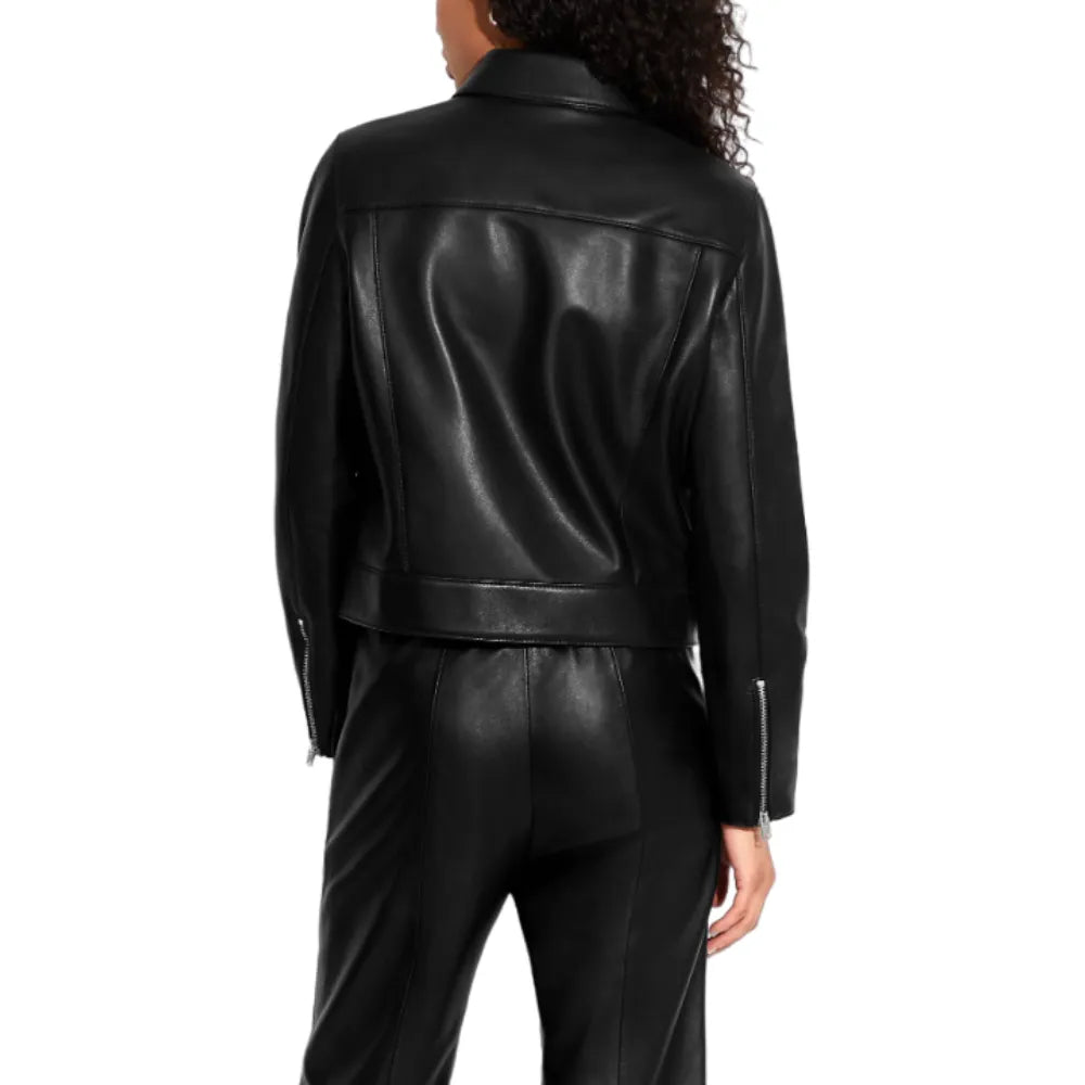 Womens Black Lambskin Leather Jacket
