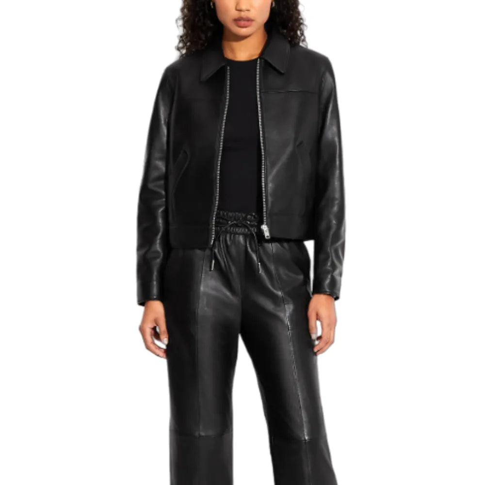 Womens Black Lambskin Leather Jacket