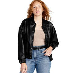 Womens-Black-Leather-Bomber-Jacket-Front