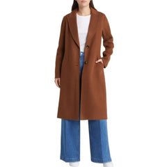 Womens-Brown-Belted-Wool-Coat-Front