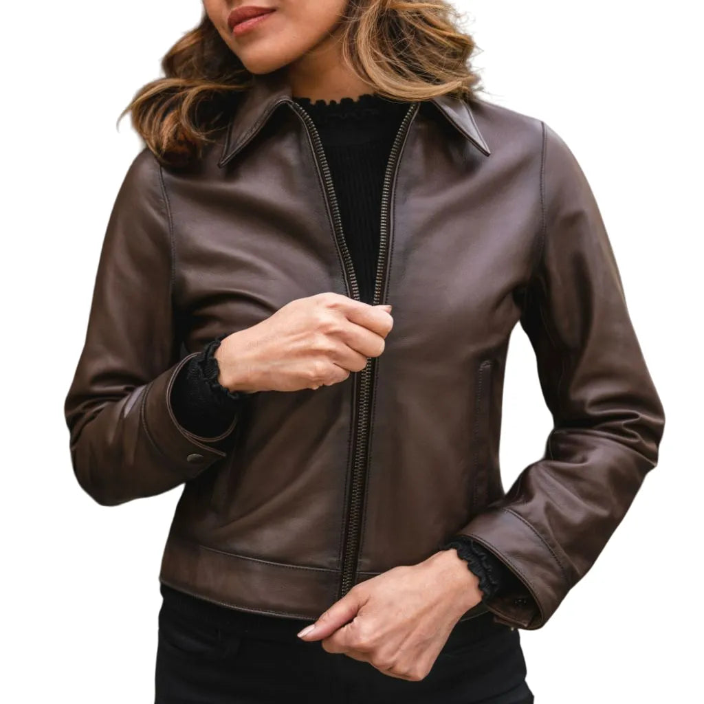 Womens-Brown-Genuine-Leather-Jacket