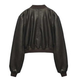 Womens-Brown-Leather-Bomber-Jacket-Back