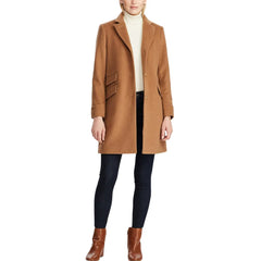 Womens-Brown-Wool-Blend-Coat-Model