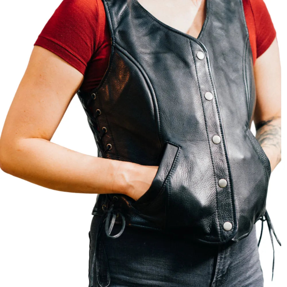 Womens-Button-Front-Leather-Vest