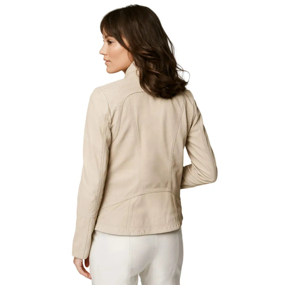 Womens-Classic-Leather-Jacket-White-Back