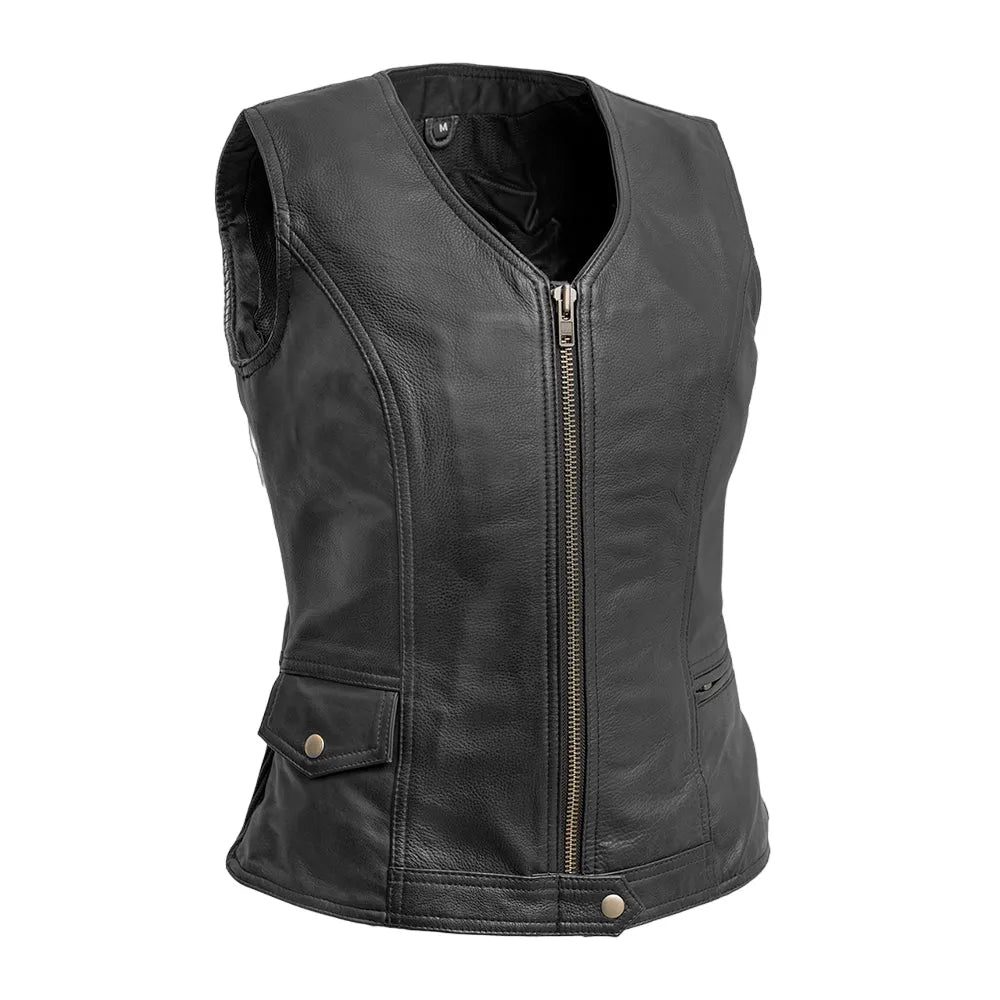 Womens-Leather-Vest-with-Zipper-Front