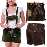 Womens-Lederhosen-Short-Pants-Chocolate-Model-Right