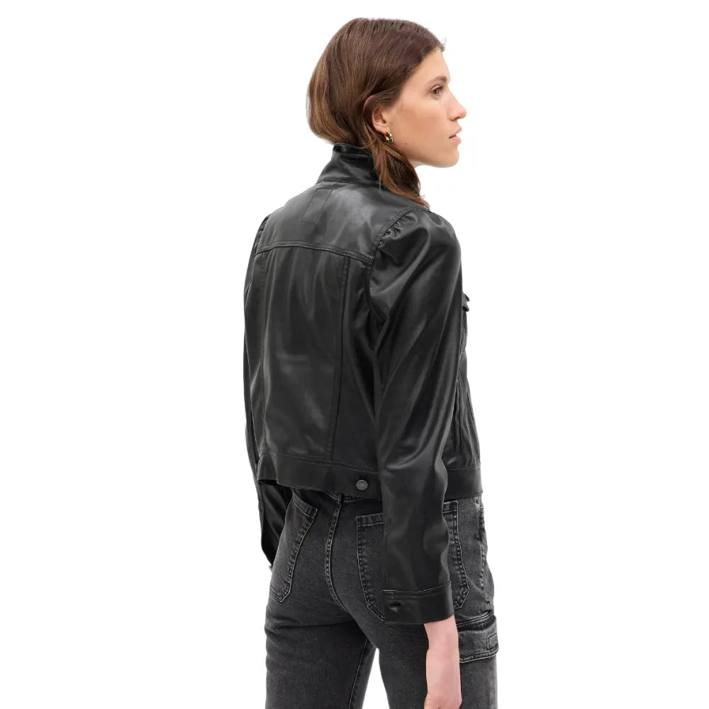 Womens-Puff-Sleeve-Leather-Jacket-Back