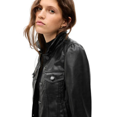 Womens-Puff-Sleeve-Leather-Jacket-Model