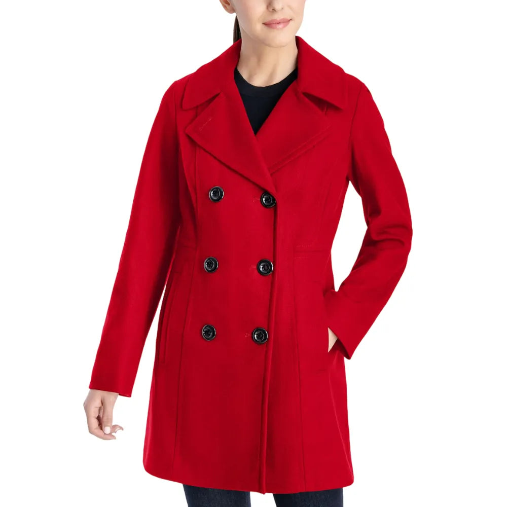 Womens-Red-Double-Breasted-Wool-Coat