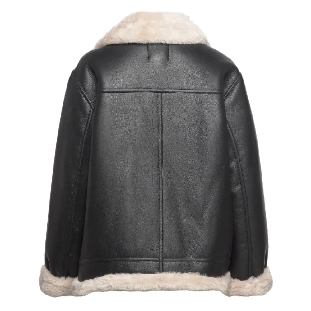 Womens-Shearling-Lined-Leather-Jacket-Back
