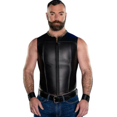 Zip-Front-Vest-With-Black-Piping-Front