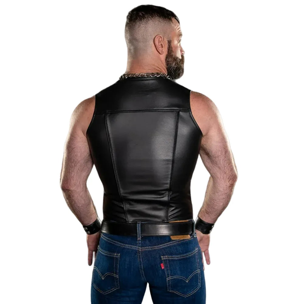 Zip-Front-Vest-With-Black-Piping-Model-Back