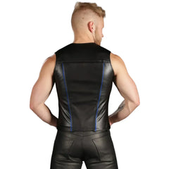 Zip-Front-Vest-With-Blue-Piping-Model-Back