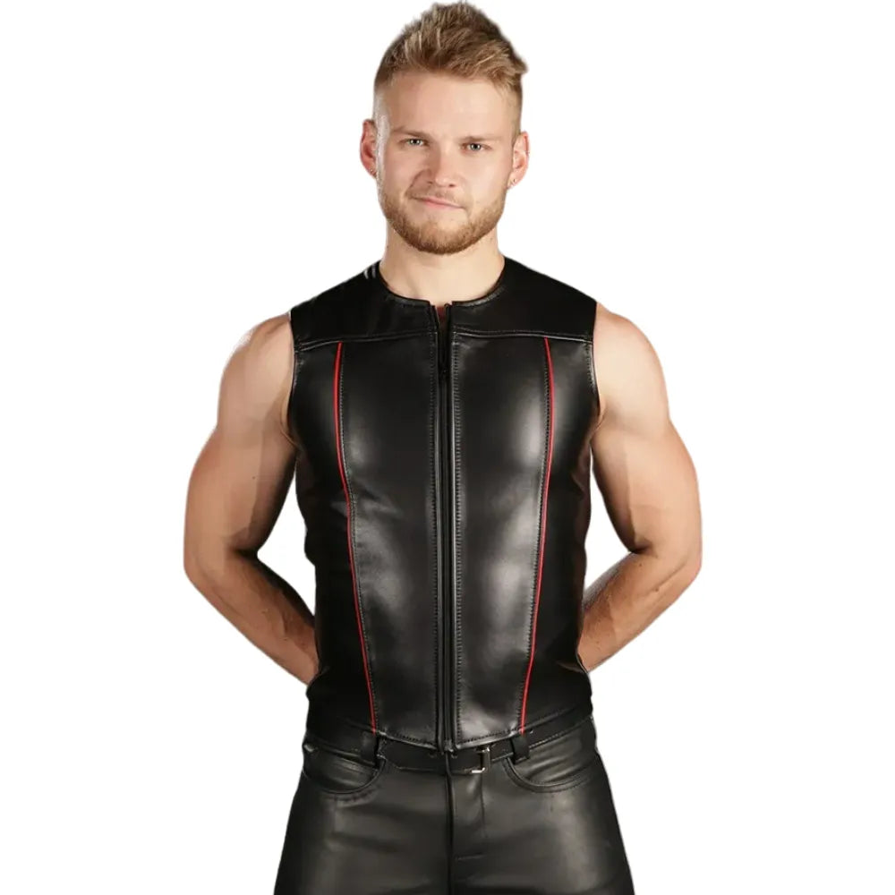 Zip-Front-Vest-With-Red-Piping