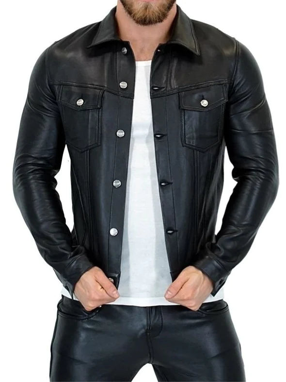gay-leather-denim-jacket-black-front