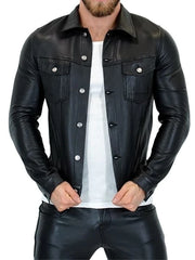 gay-leather-denim-jacket-black-front