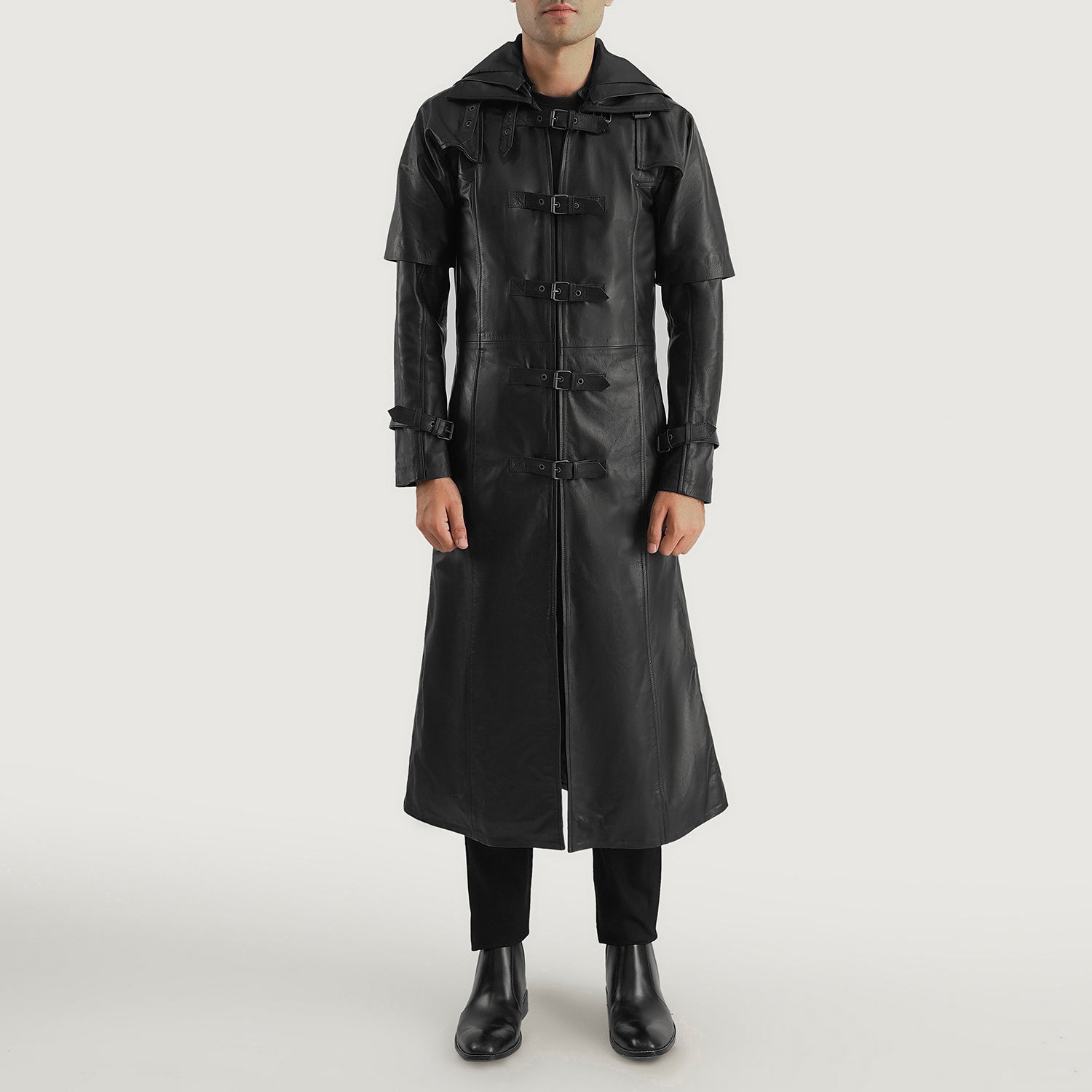 huntsman-black-hooded-leather-trench-coat