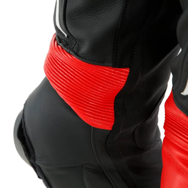 mistel-2pcs-leather-suit-black-matt-white-lava-red-knee-protector