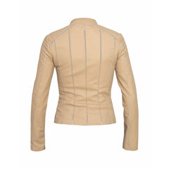 womens-beige-short-stretch-leather-jacket-back