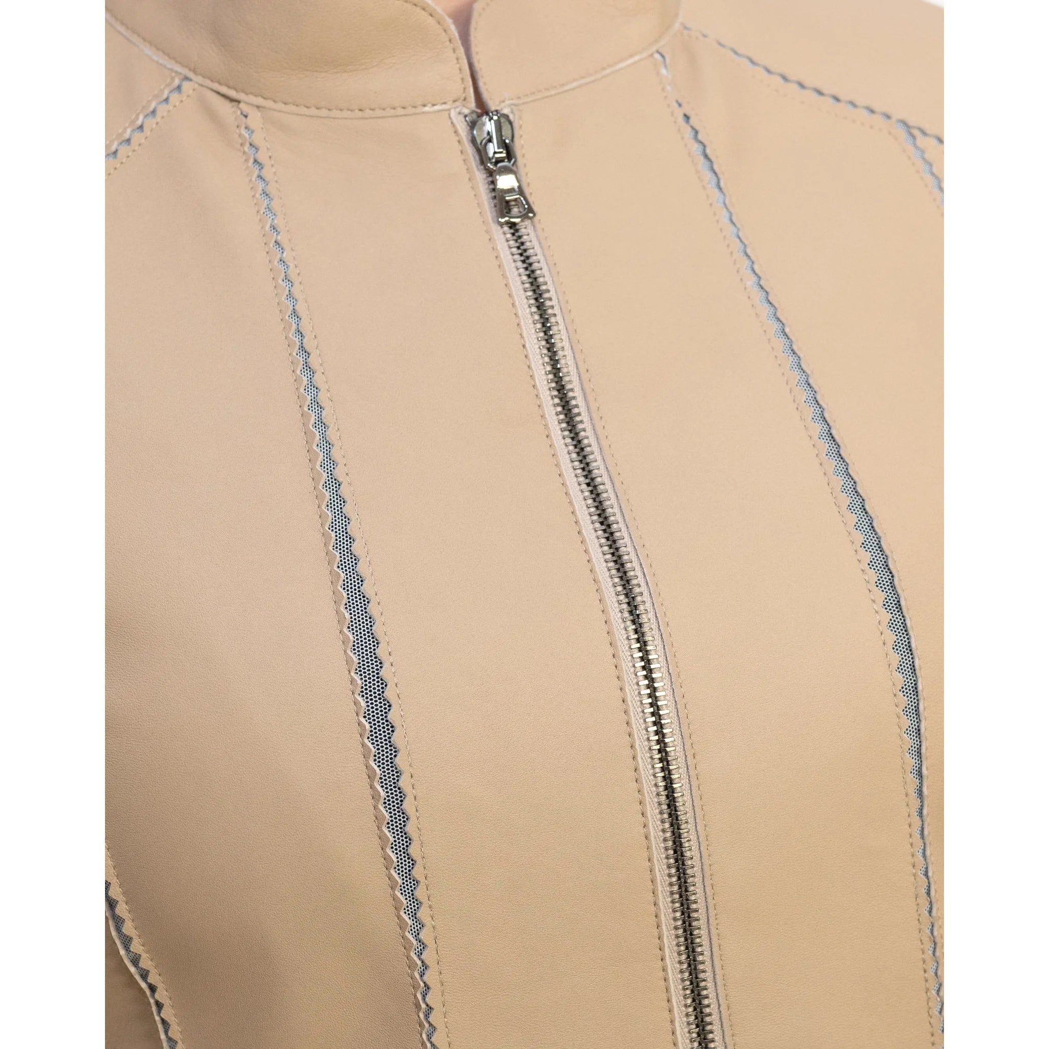 womens-beige-short-stretch-leather-jacket-zoom