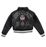 Womens Black Avirex Cropped Icon Jacket