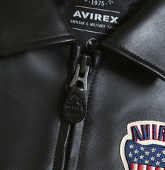 Womens Black Avirex Cropped Icon Jacket