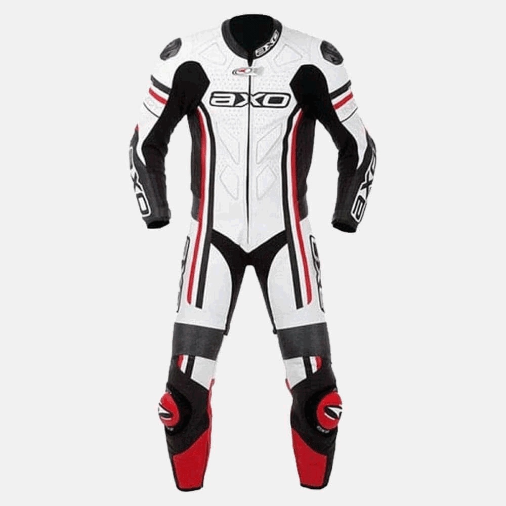 AXO Mens Cowhide Leather Motorcycle MotoGP Race Suit Front