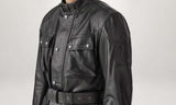 Antique Black Waxed Leather Trialmaster Motorcycle Jacket-2