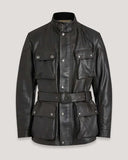 Antique Black Waxed Leather Trialmaster Motorcycle Jacket