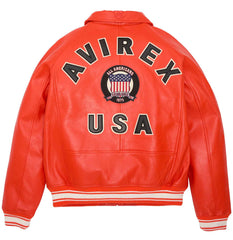 Avirex-Mens-Icon-Leather-Bomber-Jacket-Orange-back