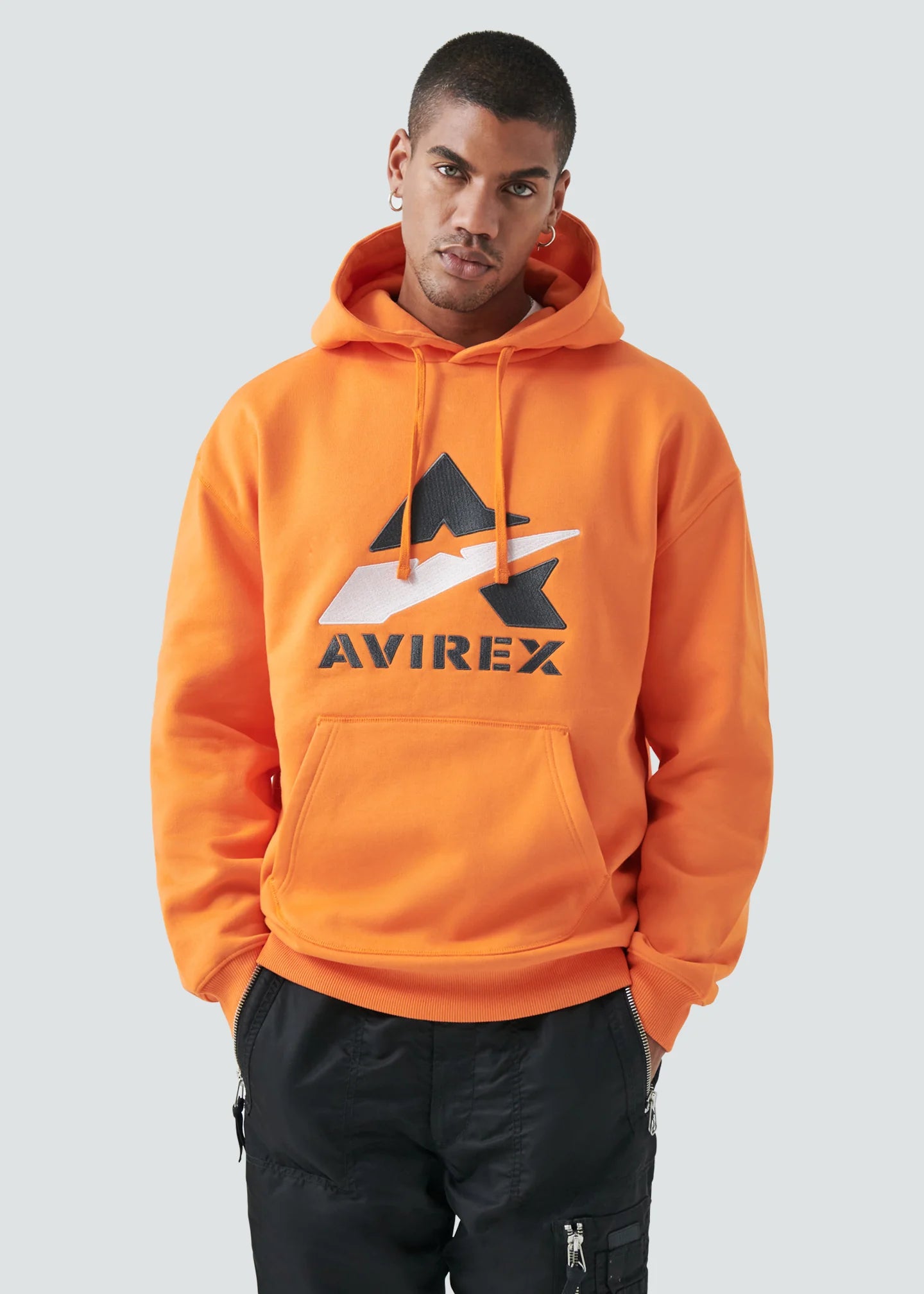 Avirex-Mens-The-Barksdale-Hoody-Orange-Front