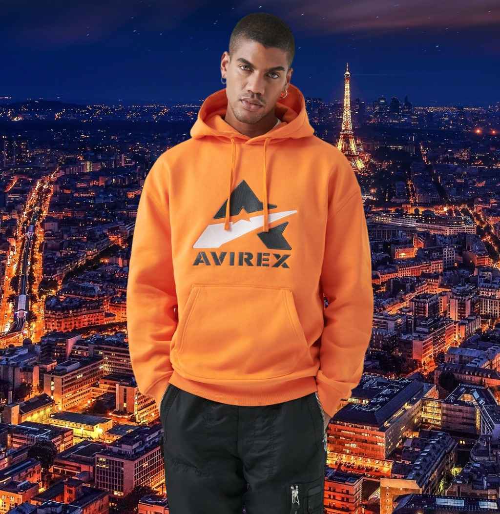 Avirex-Mens-The-Barksdale-Hoody-Orange-Model