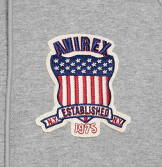 Avirex-USA-Mens-Icon-Pullover-Hoodie-Gray-Front-Embroidery