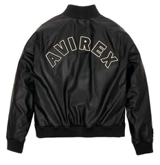 Avirex Mens Black Leather Track Jacket-1