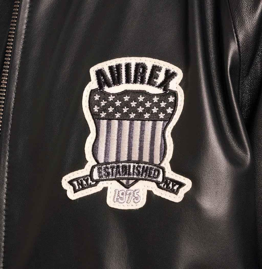 Avirex Mens Black Leather Track Jacket – Leather Jacket Gear