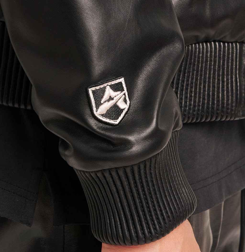 Avirex Mens Black Leather Track Jacket-8