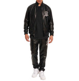 Avirex Mens Black Leather Track Suit-2