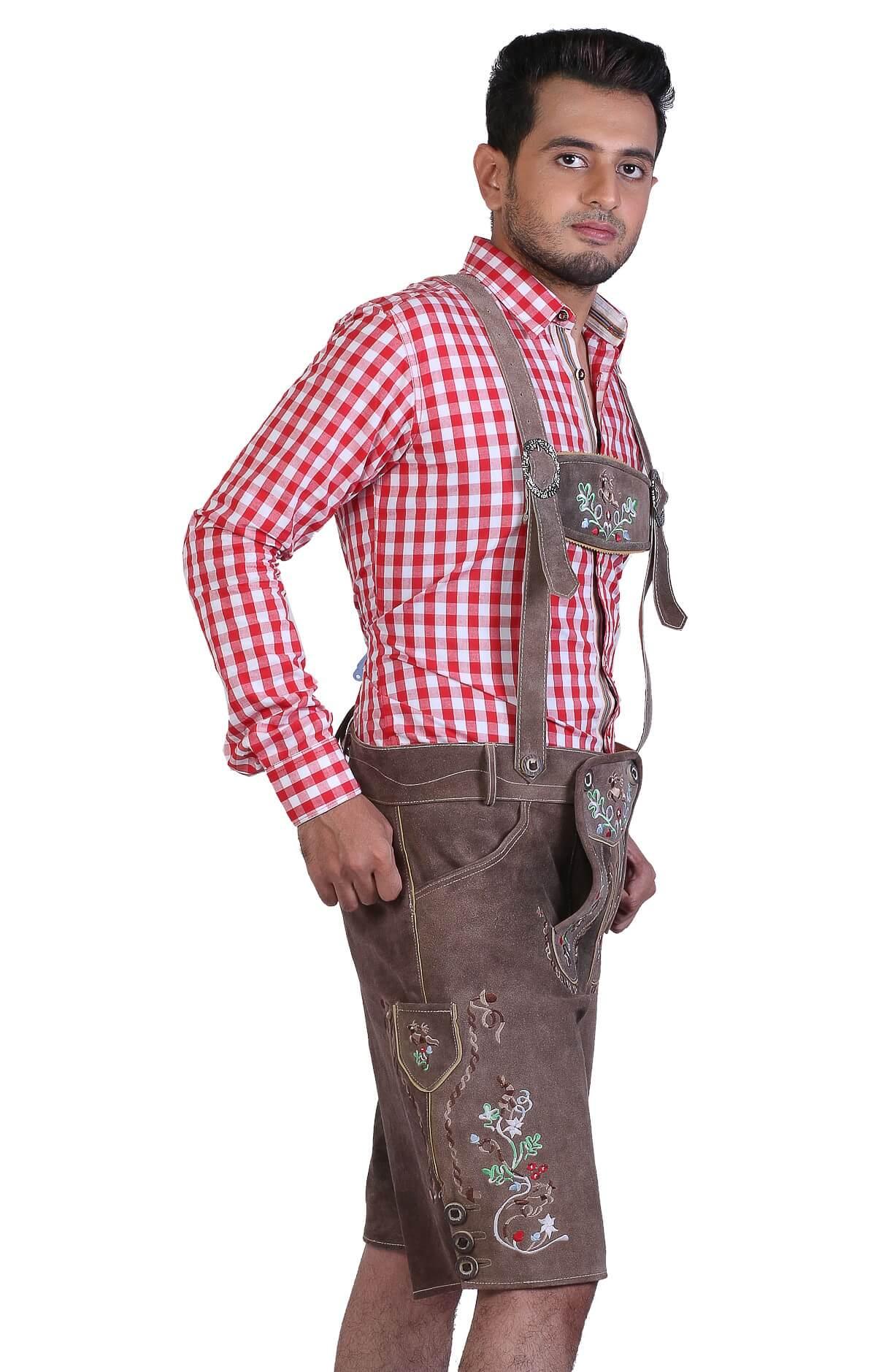 Bavarian Short Lederhosen Sandy Gray-3