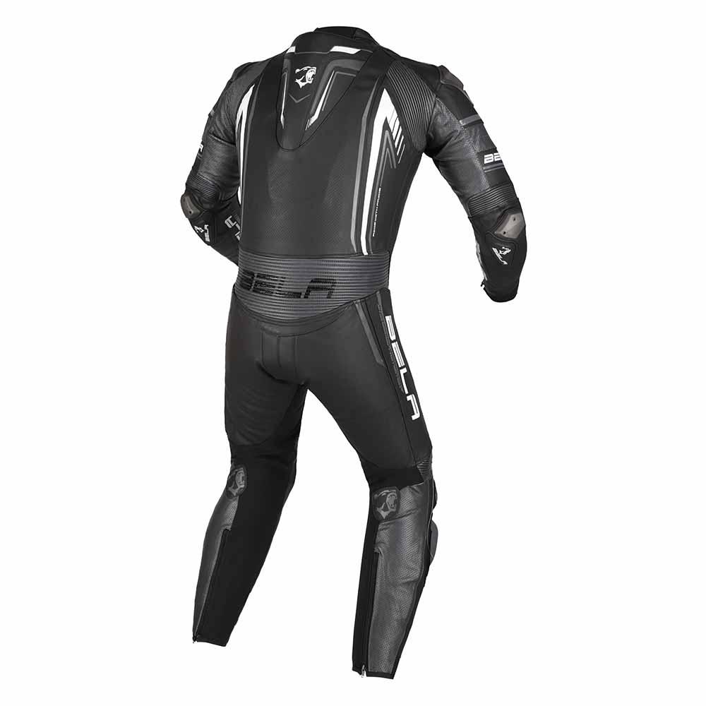 Bela Beast 1PC Leather Racing Suit Black Gray White Back