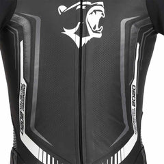 Bela Beast 1PC Leather Racing Suit Black Gray White Chest