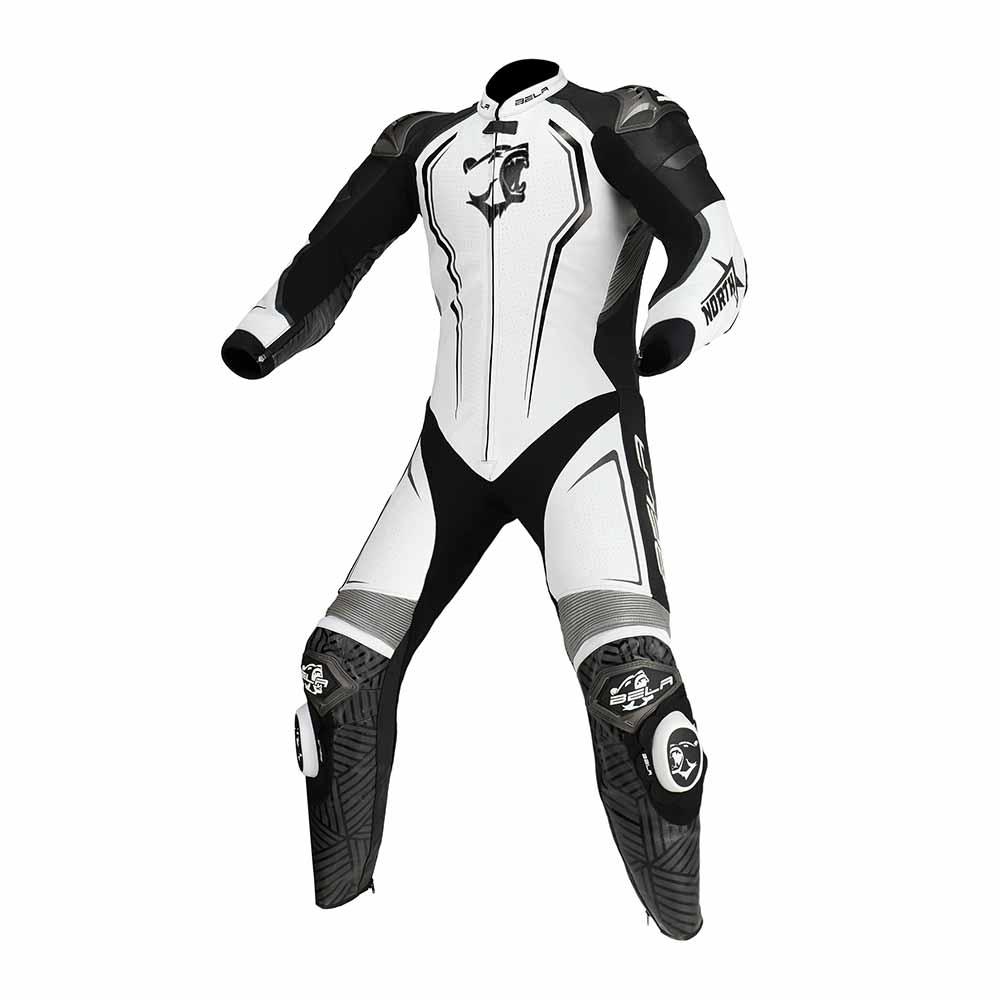 Bela NorthStar Racing 1 PC Leather Suit Black White Front