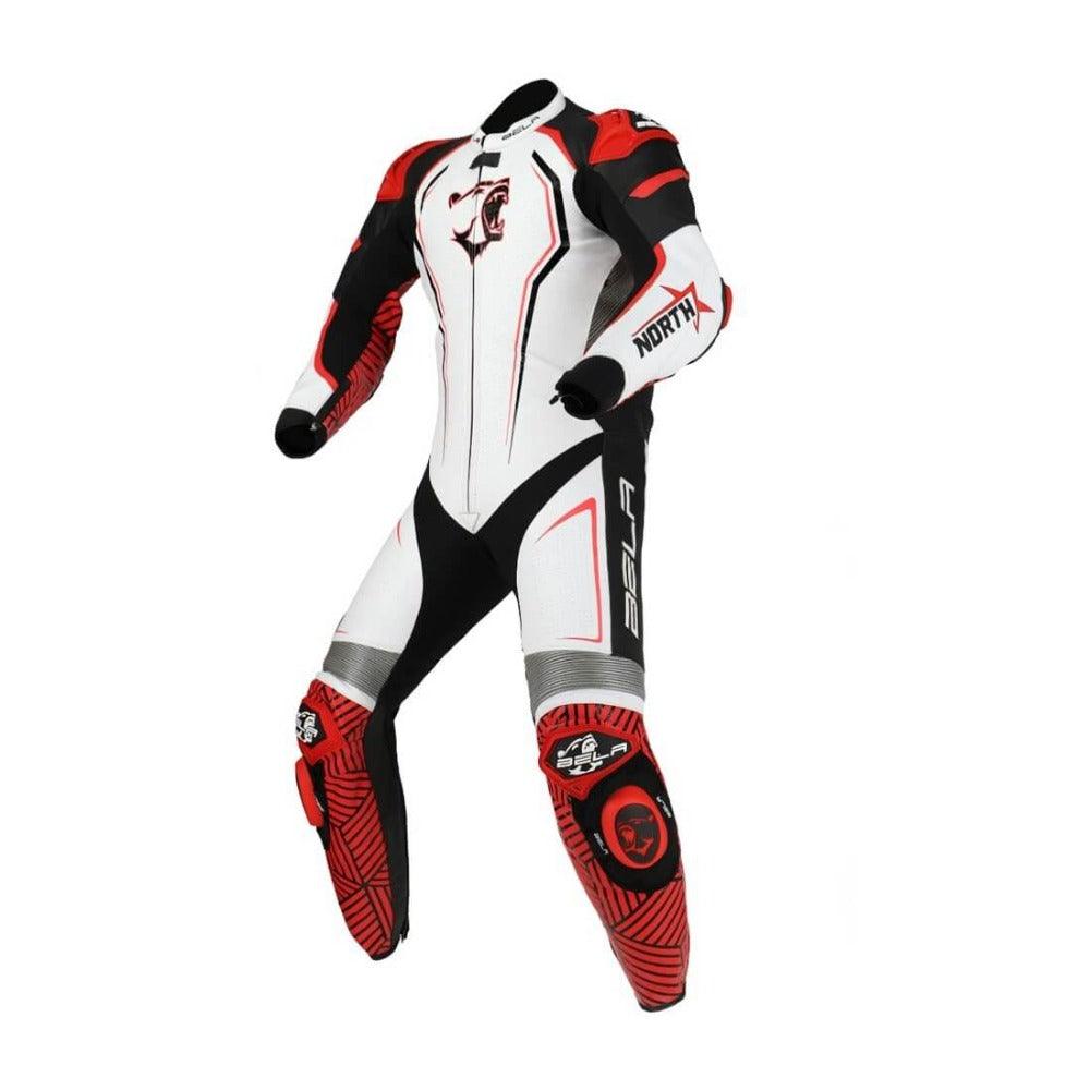 Bela NorthStar Racing 1 PC Leather Suit Black White Red Front