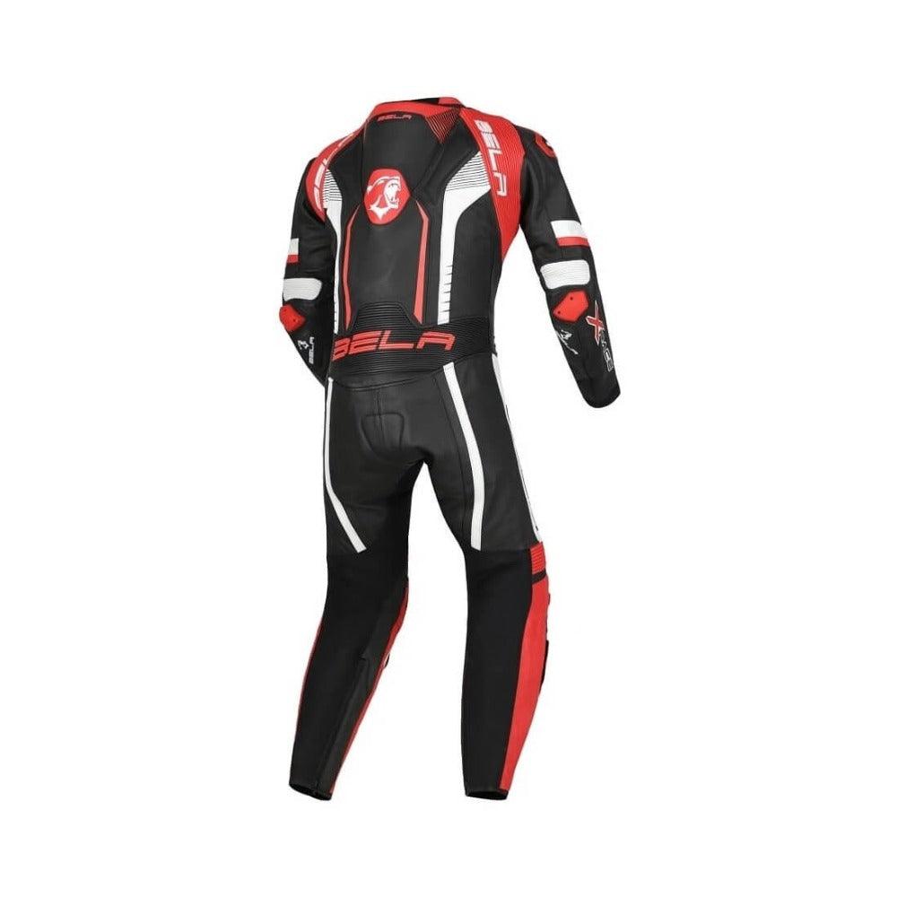 Bela X-Race 1PC Leather Racing Suit Black White Red Back