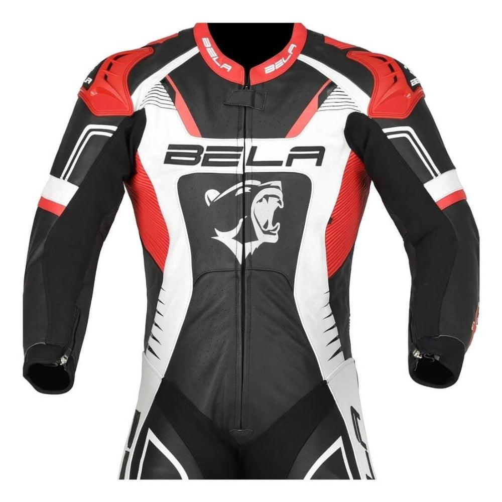 Bela X-Race 1PC Leather Racing Suit Black White Red Chest