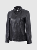 Women's Black Biker Leather Jacket