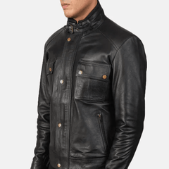 Black Cow Leather Jacket-2