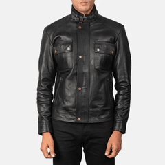 Black Cow Leather Jacket-1